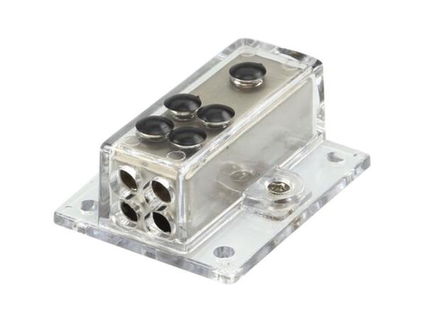 Splittblokk, koblingsblokk, Sølv 1 x 20 mm² inn / 4 x 10 mm² ut 